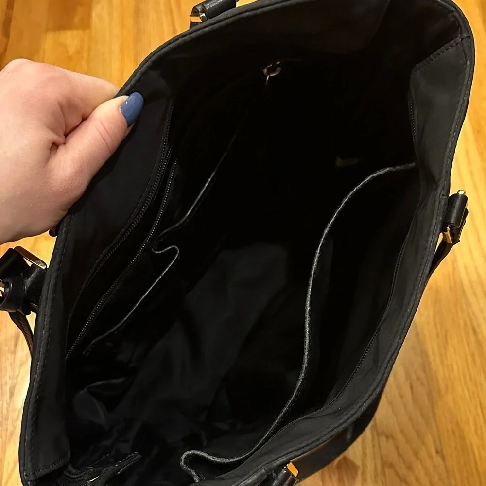Michael Kors Black Nylon Tote with Gold Accents